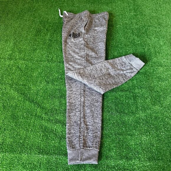 NBA Youth Iconic Logo Dark Gray Fleece Sweatpants Jogger Pants Size L (14-16) - Picture 1 of 11